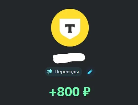 Скрин оплаты: +800 ₽