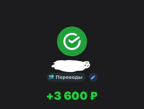 Скрин оплаты: +3 600 ₽
